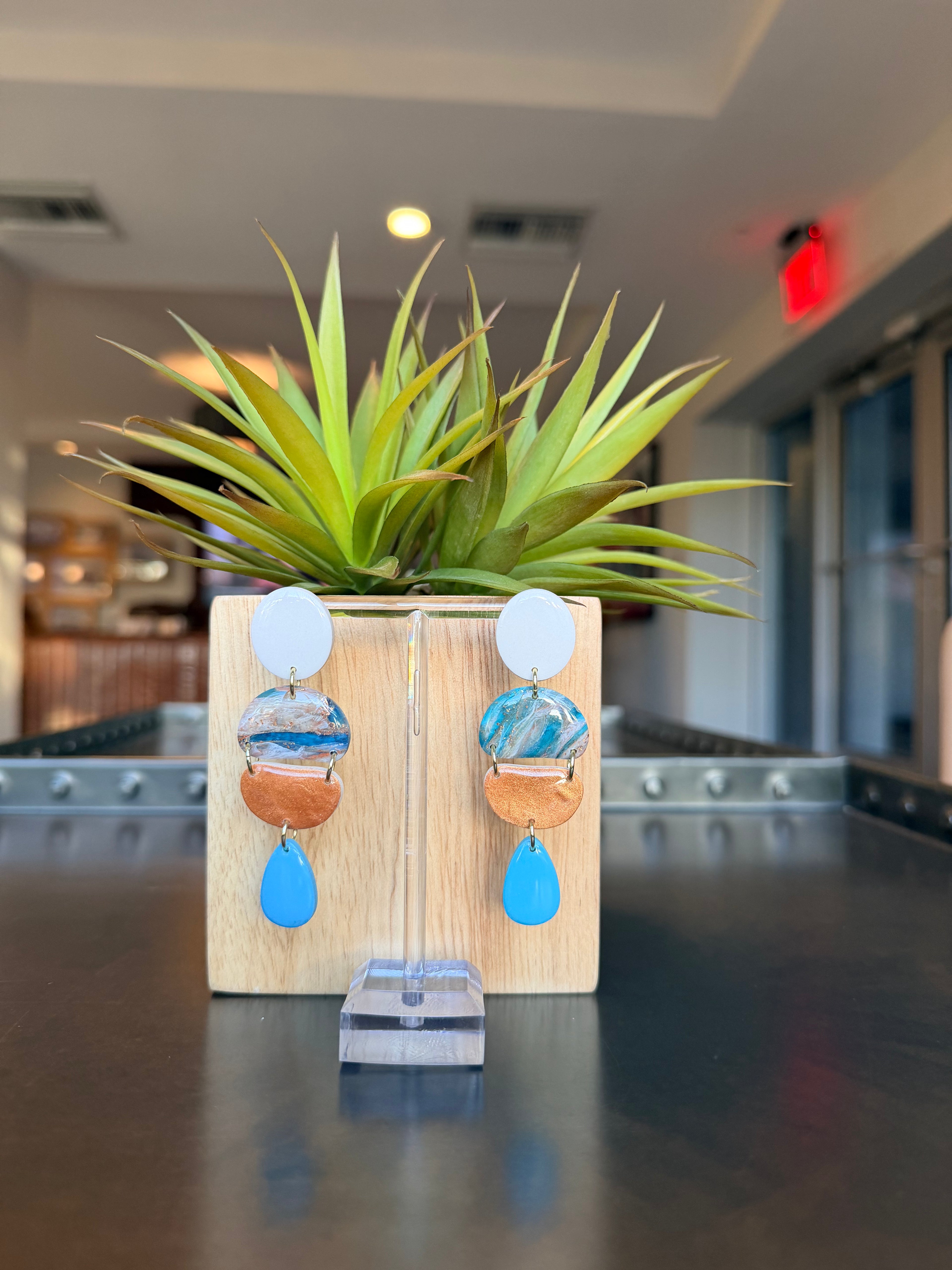 Barbara earrings - Handmade lightweight polymer clay earrings - hypoallergenic