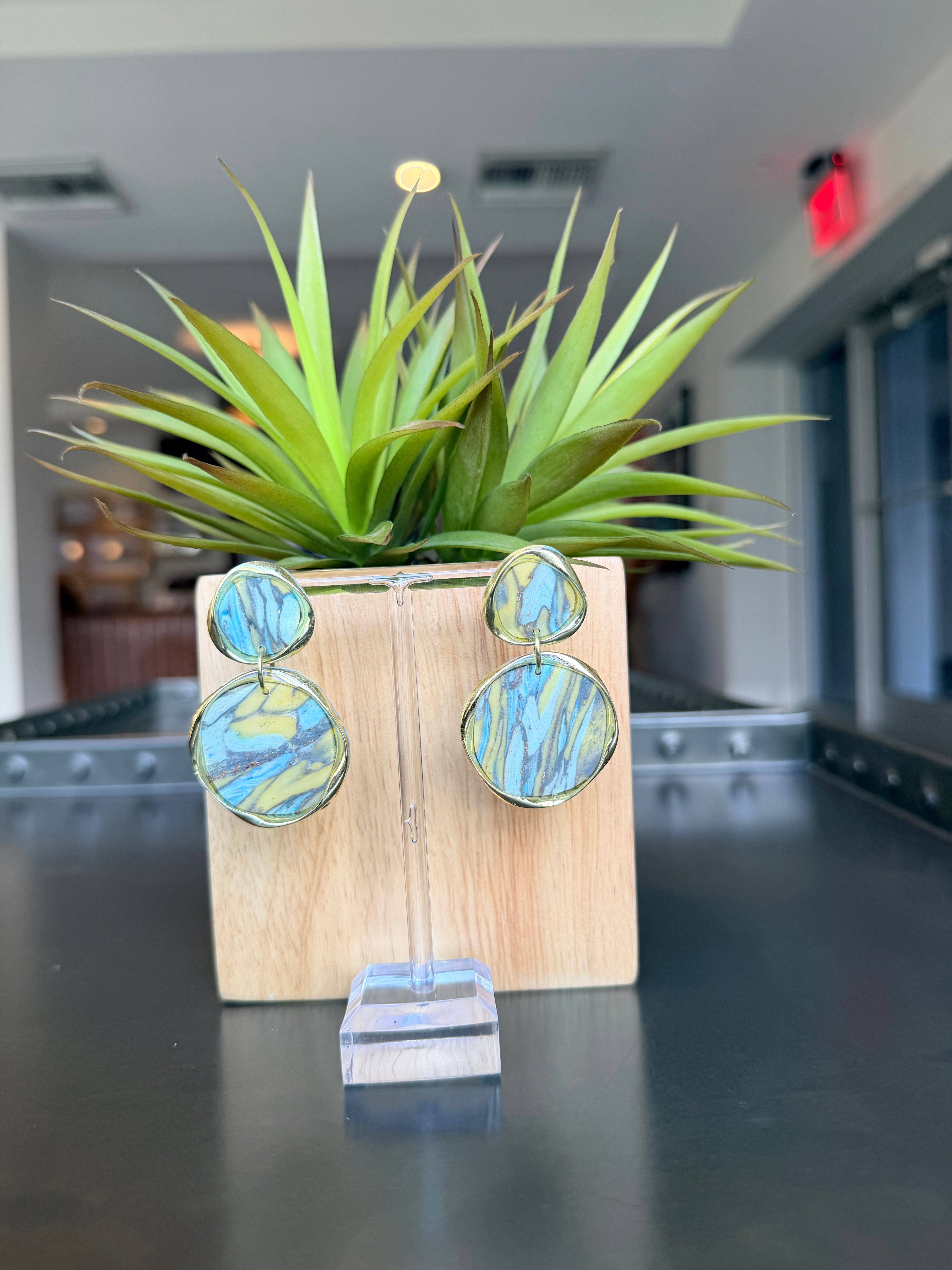 Clecy earrings - Handmade lightweight polymer clay earrings - hypoallergenic